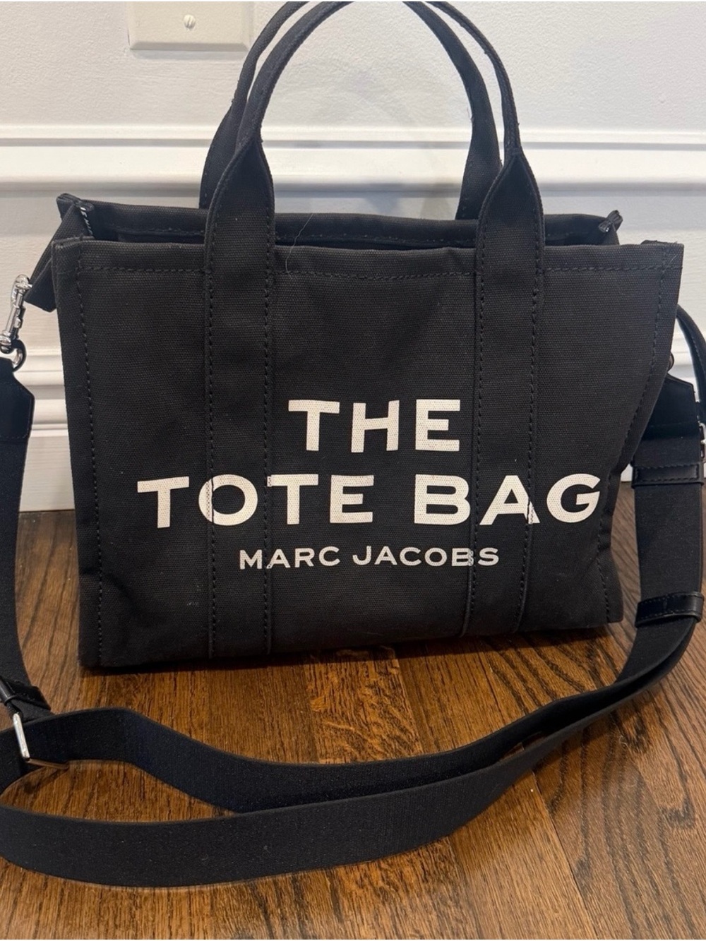 Marc Jacobs Black Canvas 'The Tote Bag' Shoulder Tote
